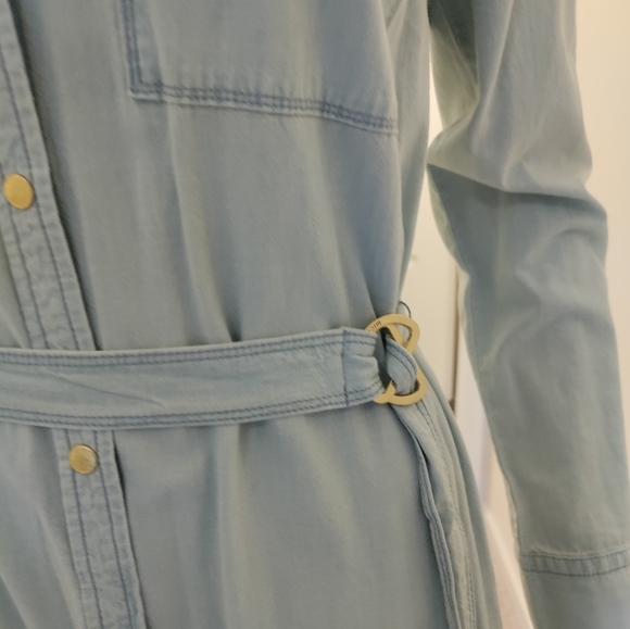 Michael Kors Classic Wash Jean Dress With MK Gold Buttons New - Picture 11 of 11